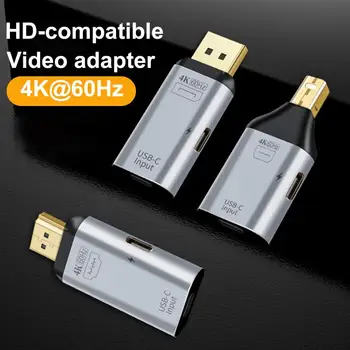 Video Converter Adaptér 4K 60Hz Typ-C Žien na kompatibilný s HDMI DP Male Video Adaptér pre Monitor Notebooku Konektor Konvertor