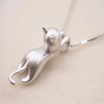 Visí Mačka Náhrdelník pre Ženy Minimalistický Zvierat Kitty Prívesok Náhrdelníky Minimalistický roztomilý kúzlo darček Šperky, zlato/striebro pozlátené