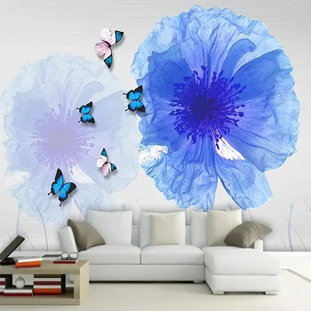 Vlastné Samolepiace Nepremokavé Nástenné Moderné Tapety 3D Abstraktné Kvetinový Motýľ Obývacia Izba Gauč TV Nálepky Abstraktných De Porovnanie