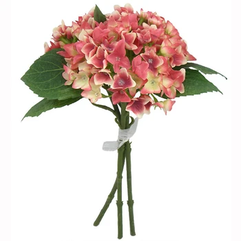 Vysoká Kvalita Jeden Combo 3ks Krém Ružová Hortenzií 32cmH Hodváb Skúmie Kytice Rýchle Dodanie Hodváb Kvet pre Domáce Dekorácie
