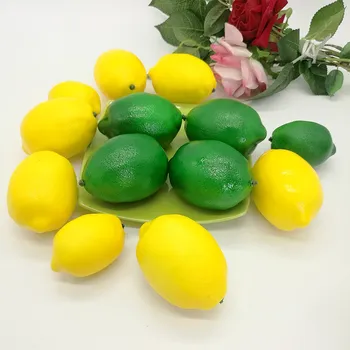 Vysoká Simulácia Ovocie, Citrón Falošné Žltá Zelená Citrón Foto Rekvizity Ovocie Domov Umelé Odrodové Citrónom Ovocie Shop Model Dekor