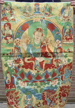 čína, Tibet Hodváb výšivky Guru Padmasambhava Rinpočhe Thangka Maľovanie nástenná maľba 36 palcov-8442
